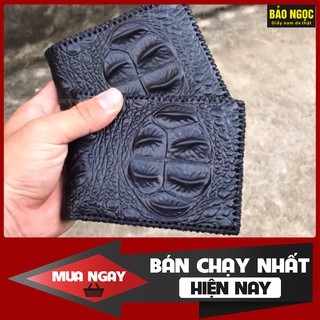{5 NGÀY GIẢM SỐC} VÍ NAM DẬP VÂN CÁ SẤU CAO CẤP - VÍ NAM DA BÒ THẬT KIỂU DÁNG THỜI TRANG - BẢO HÀNH NỔ DA 2 NĂM - MÃ V36