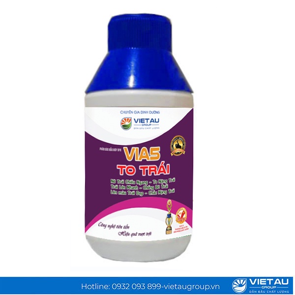 PHÂN BÓN LÁ TO TRÁI -VIA5 Giúp trái lớn nhanh, nở mạnh To trái, đẹp trái, màu đẹp. Chai 500ml
