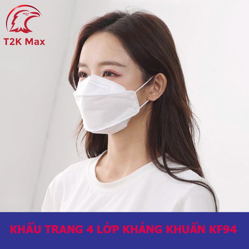 Khẩu trang cá 4d mask KF94 4 lớp kháng khuẩn chống bụi công nghệ dập hàn quốc thùng 300 cái - T2K Max