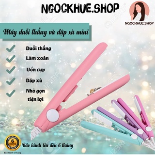 Máy dập xù mini bấm xù tóc, Máy duỗi tóc mini ép tóc thẳng uốn cụp làm xoăn, ngockhue.shop