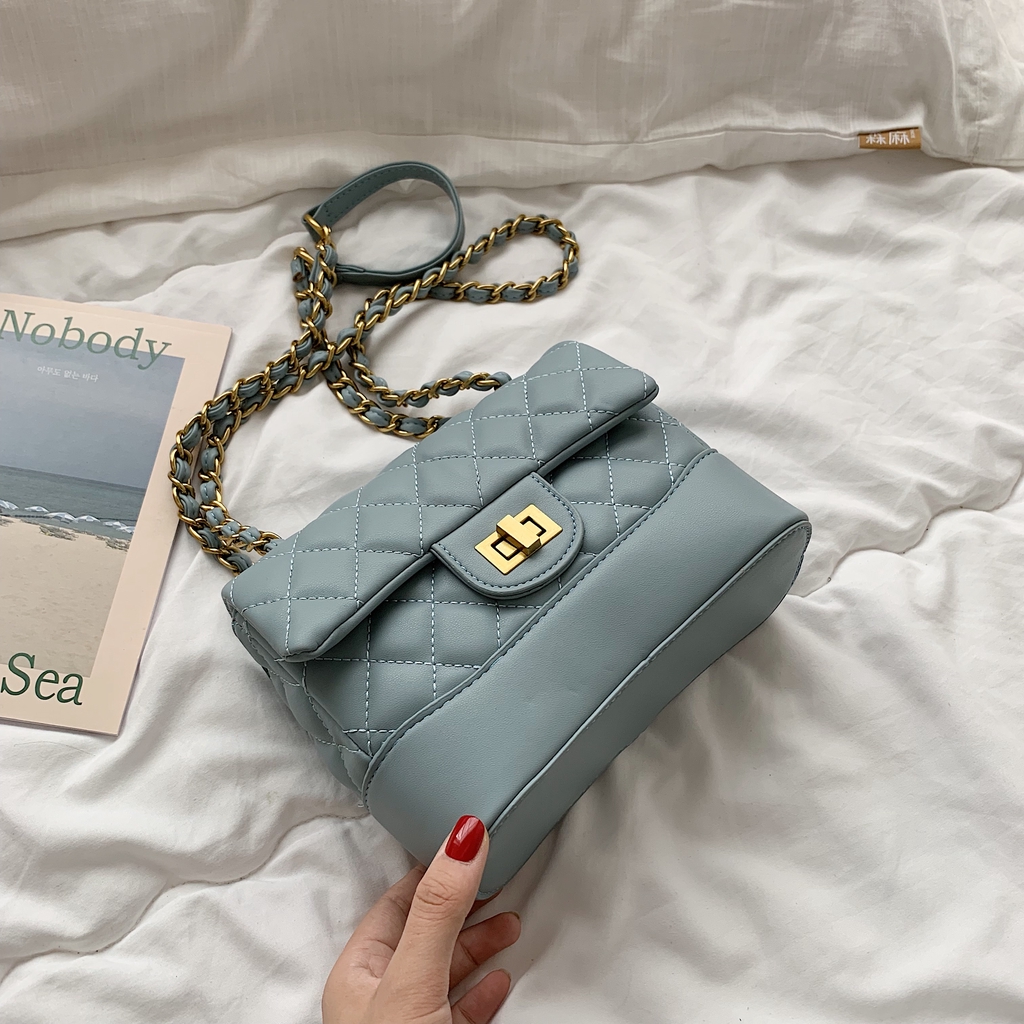 [Hàng mới về ] Túi xách nữ đeo chéo trần trám khóa ngang siêu sang - T1092 | BigBuy360 - bigbuy360.vn