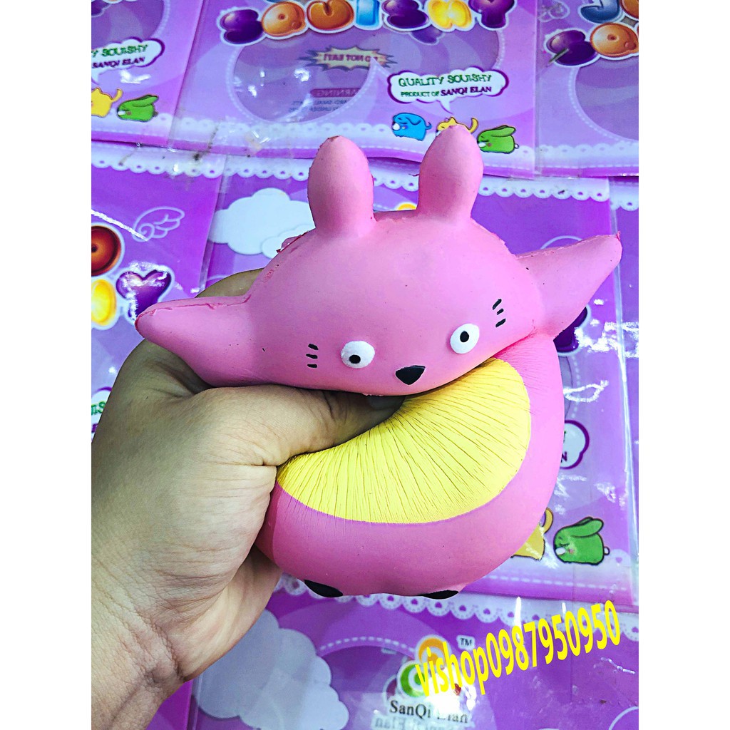 ĐỒ CHƠI SQUISHY TOTORO XÁM - HỒNG