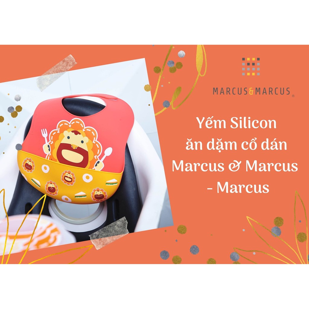 Yếm silicon ăn dặm cổ dán cho bé Marcus &amp; Marcus, từ 6 tháng - Marcus