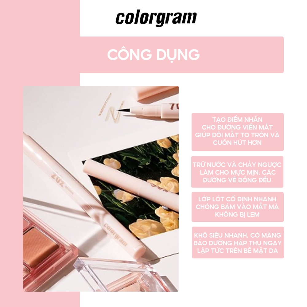 Bút Kẻ Mắt Trang Điểm Colorgram Shade Re-forming Brush Liner 0.15g