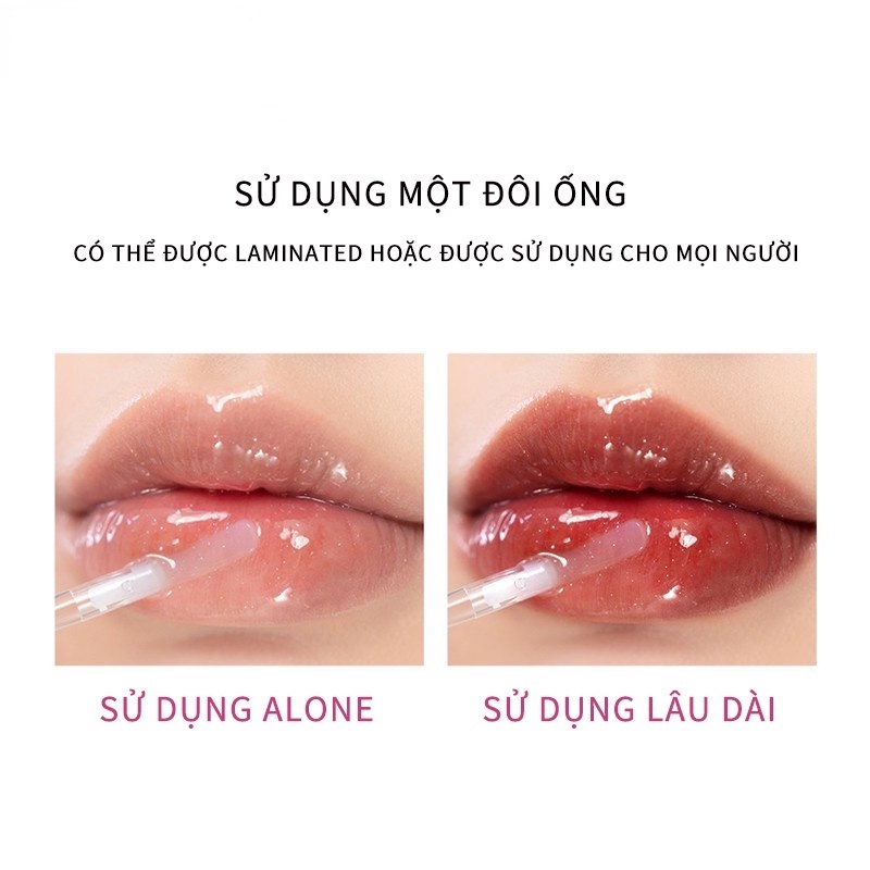 [Hàng mới về] Son bóng QIBEST QL24 dưỡng ẩm lâu trôi 6 màu tùy chọn vỏ trong suốt