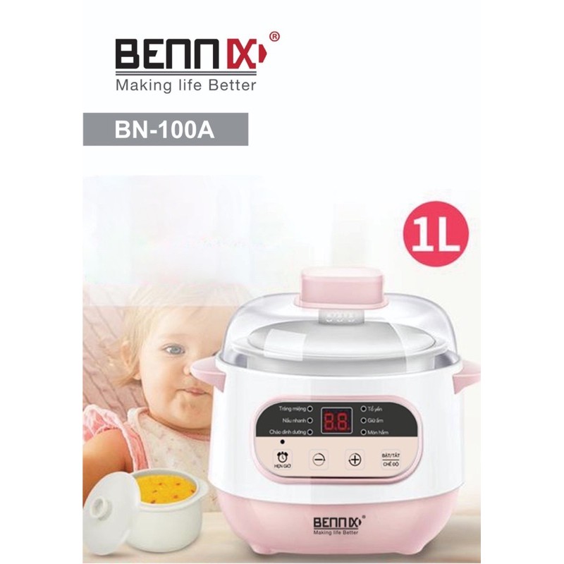 Nồi chưng yến, hấp cách thủy Bennix BN-100A 1L, Phân phối và bảo hành chính hãng tại Bennix Việt Nam.