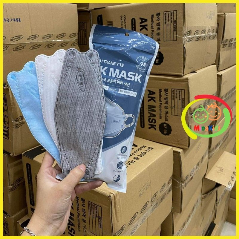 Thùng 300 Cái Khẩu Trang 4D KF94 Siêu Chống Bụi Mịn Vi Khuẩn Hiệu AK MASK Hàng Chính Hãng KT08