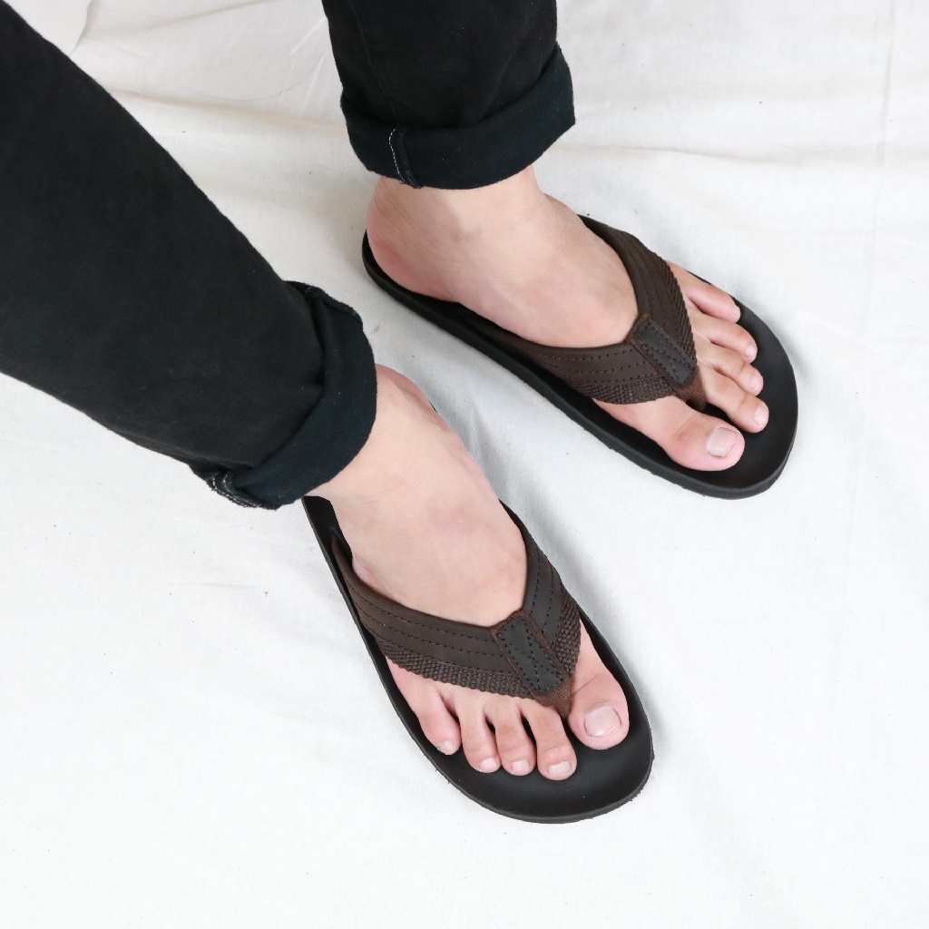 Dép kẹp nam, dép nam quai da mặt cao su DTL149 - GIÀY GIAVY