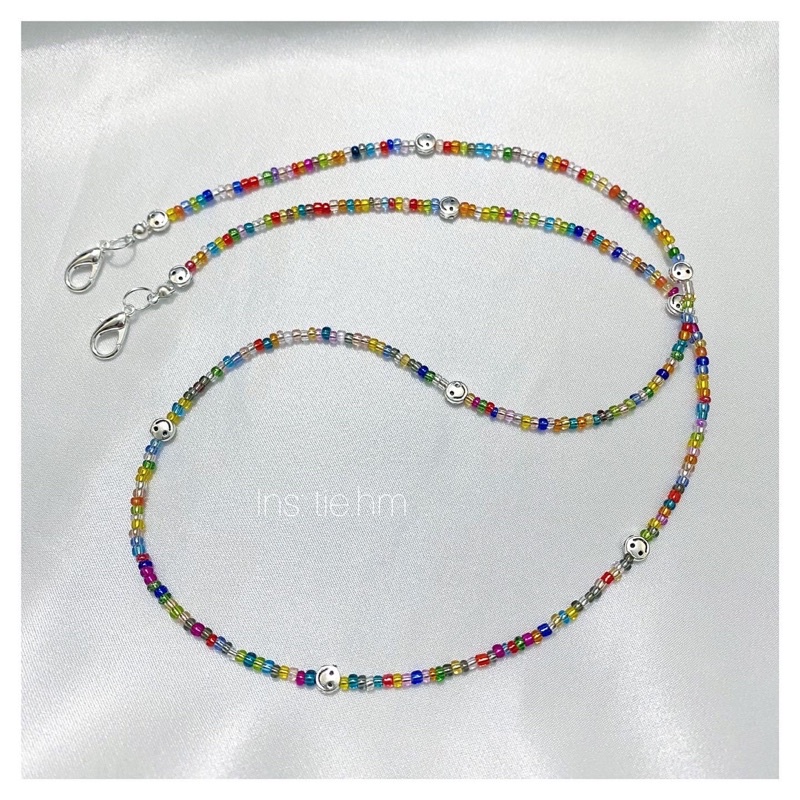 Dây đeo khẩu trang hạt cườm mặt cười phong cách hàn quốc Mask Straps