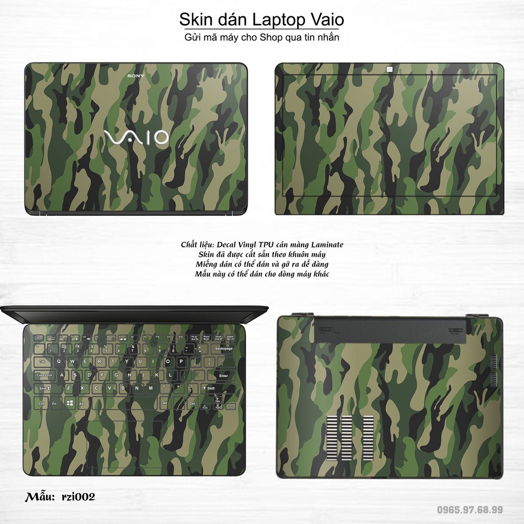 Skin dán Laptop Sony Vaio in hình rằn ri (inbox mã máy cho Shop)