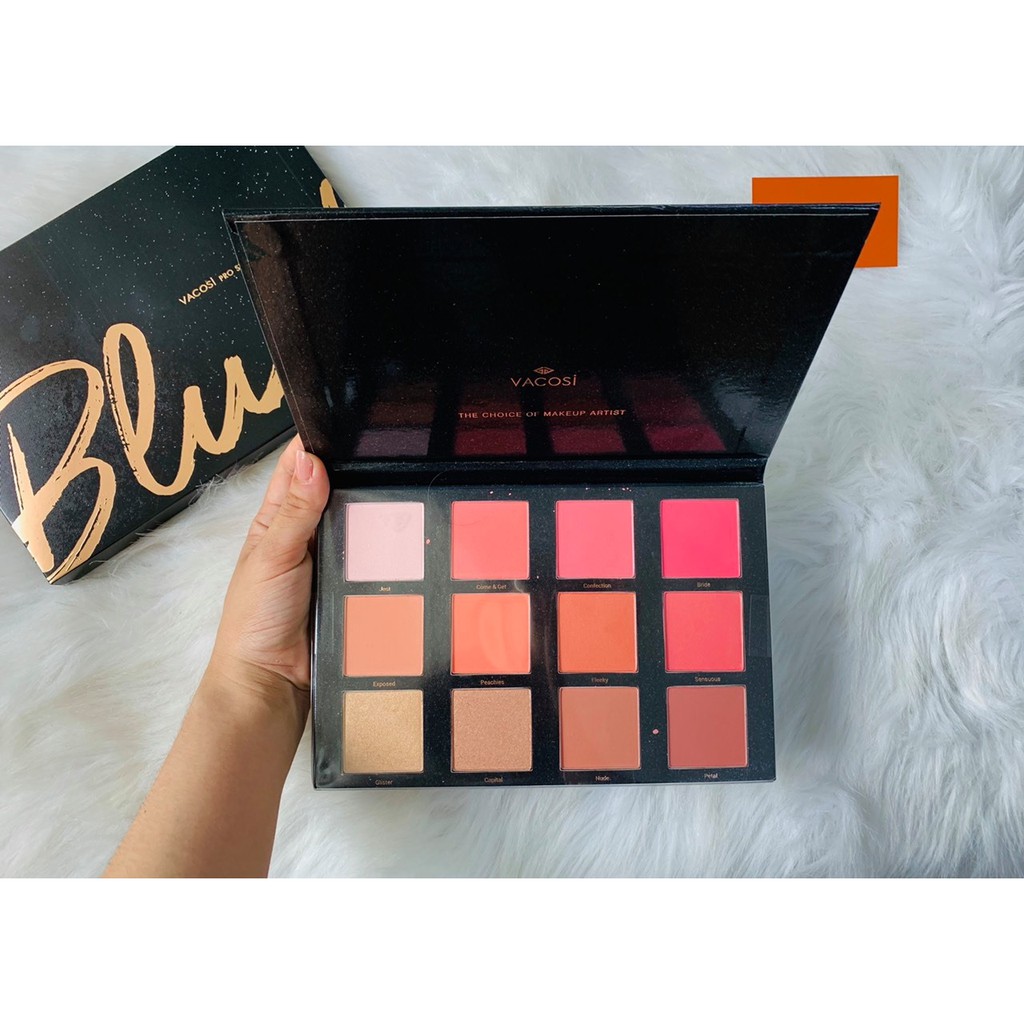 BẢNG MÁ HỒNG CHUYÊN NGHIỆP 12 Ô - 66BP BLUSH  -VACOSI PRO STUDIO BLUSH PALETTE