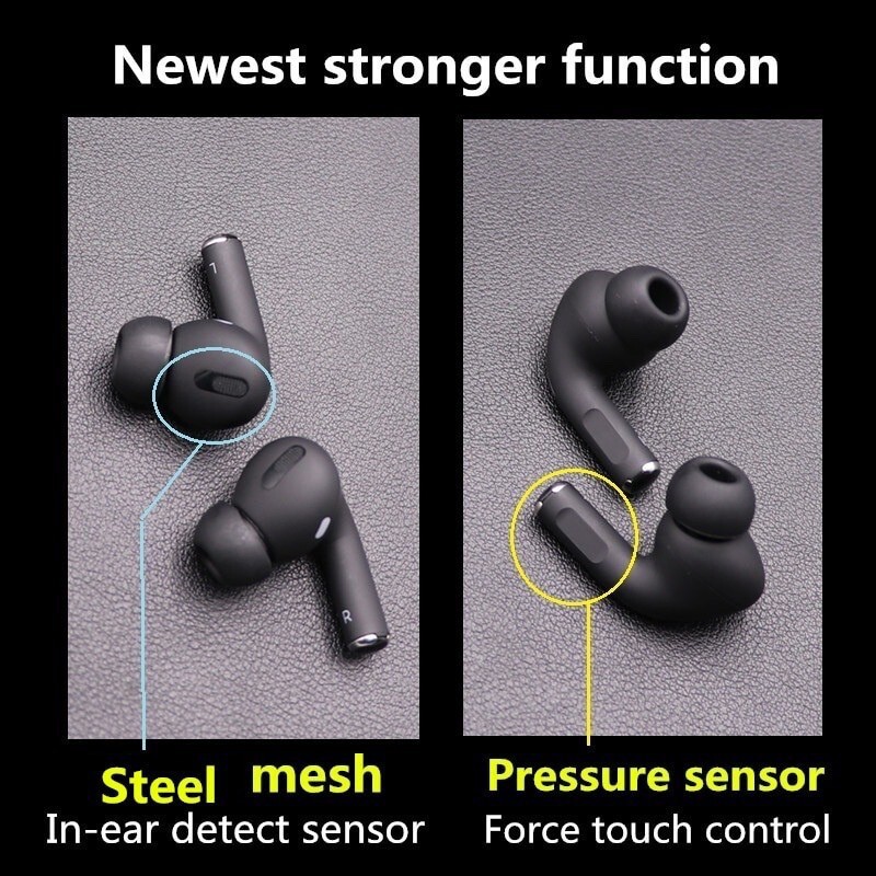 Tai nghe bluetooth Airpods Pro Black, Mầu đen nhám huyền bí, Có chống ồn, đỏi tên, Định vị, Sạc không dây. | BigBuy360 - bigbuy360.vn