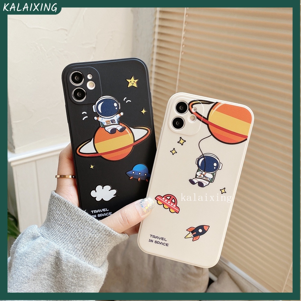 Ốp Điện Thoại Vuông Hình Phi Hành Gia Cho iPhone 13 Pro Max 13 mini 12 ProMax 11 Pro Xs Max XR X