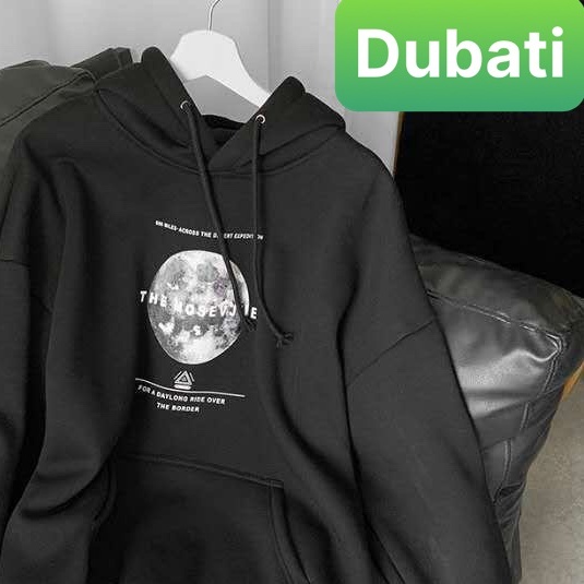 ÁO KHOÁC NỈ - ÁO KHOÁC HOODIE NAM NỮ MẶT TRĂNG TRÒN CHẤT NỈ DÀY TAY DÀI FROM RỘNG UNISEX- DUBATI FASHION