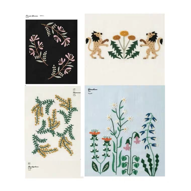 Tuyển tập mẫu thêu ứng dụng áo váy, túi - Flower Embroidery