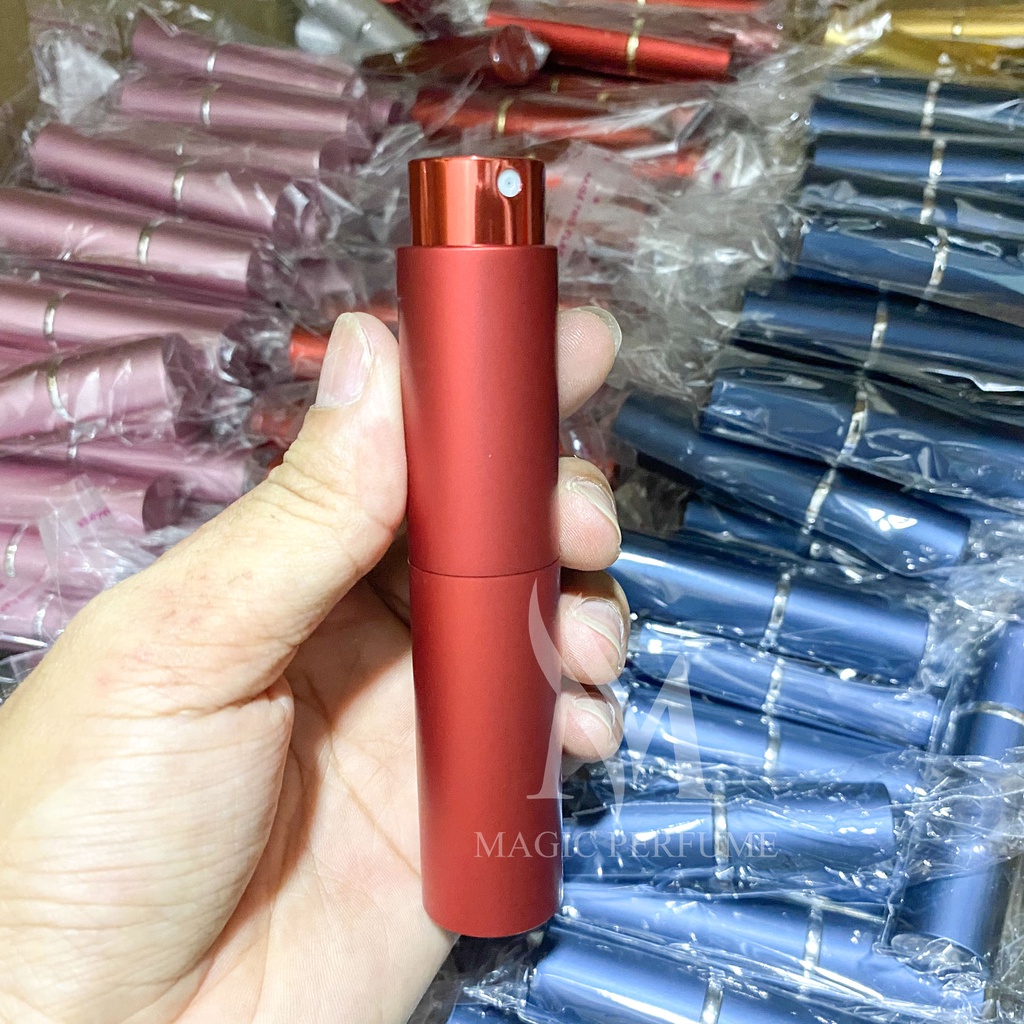 Chai lọ chiết nước hoa 10ml vỏ nhôm xoay để mở, loại đẹp, không rò roit, chảy nước, dạng phun sương