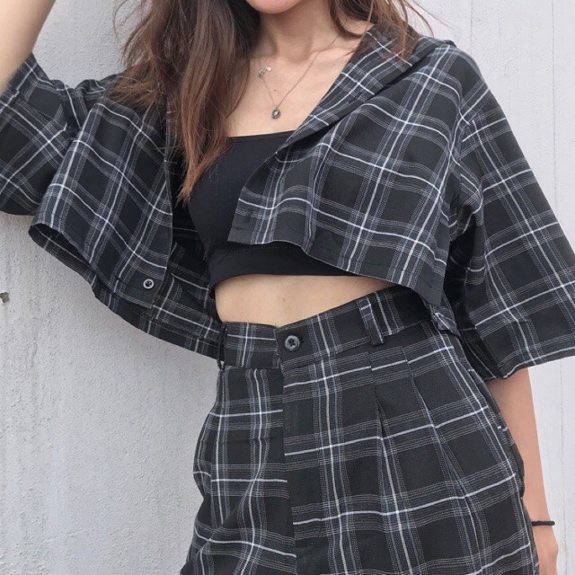 [ Mã WASTRUN4 giảm 10% tối đa 30K đơn 99K] [Hình thật độc quyền] Áo sơ mi caro croptop 🍀 | BigBuy360 - bigbuy360.vn