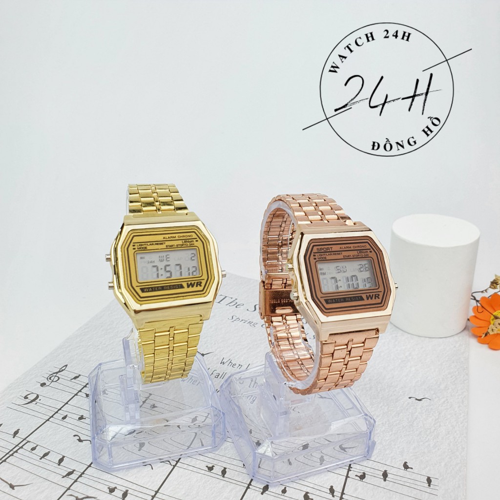 Đồng hồ nữ WATCH24H, dây thép ko gỉ nhiều màu cho các bạn trẻ