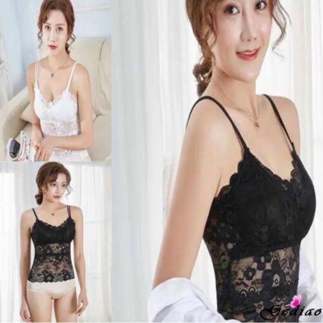 Áo 2 dây ren kèm mút ngực cao cấp
