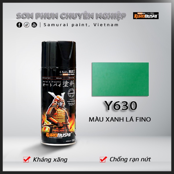 Sơn Xịt Samurai Màu Xanh Lá Fino - Mã Y630*