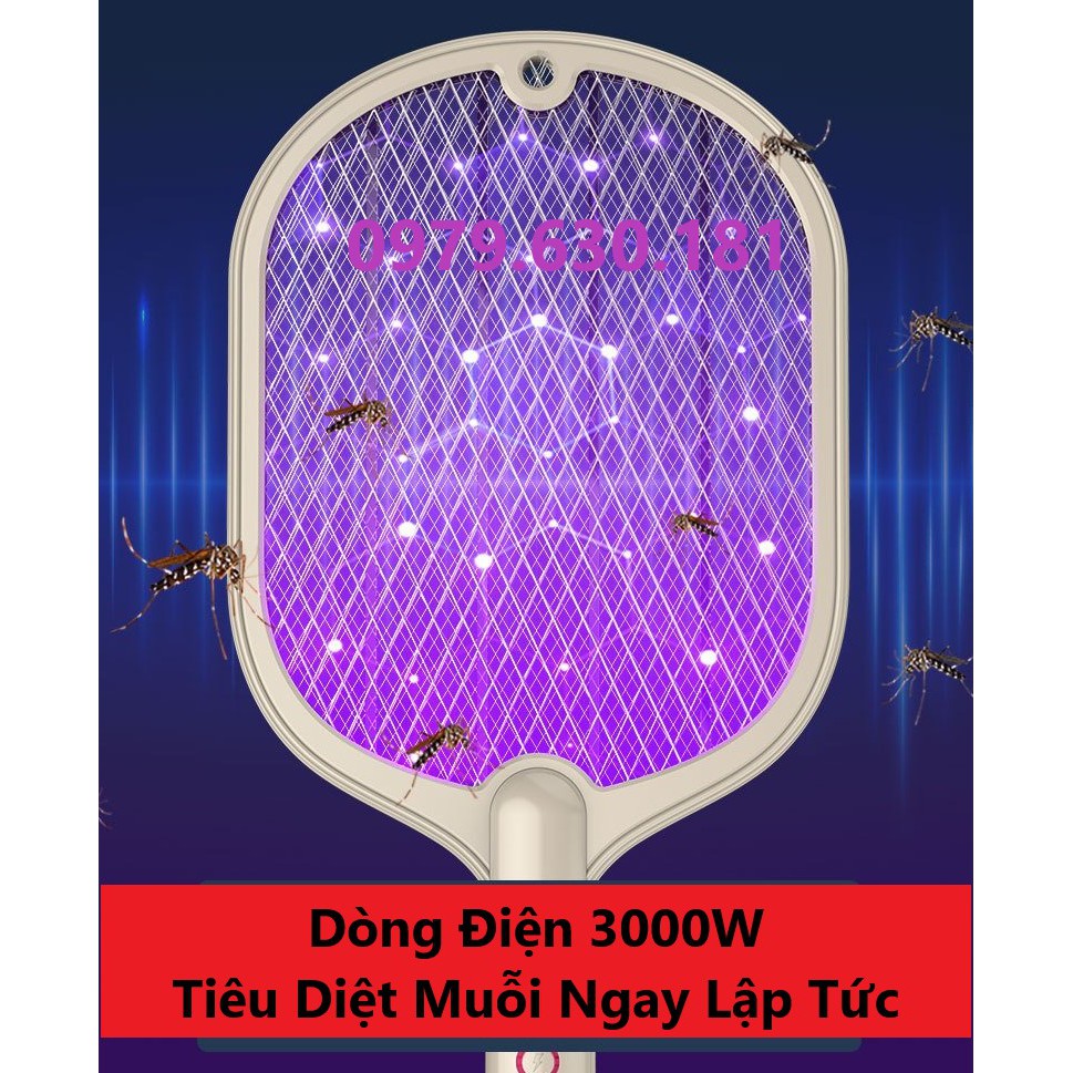 [Mã LTP50 giảm 50000 đơn 150000] Vợt Muỗi Kiêm Đèn Bắt Muỗi HAKAIO BH-12 Tháng 2 IN 1 Pin sạc cao cấp 1200 mah - 1 đổi 1