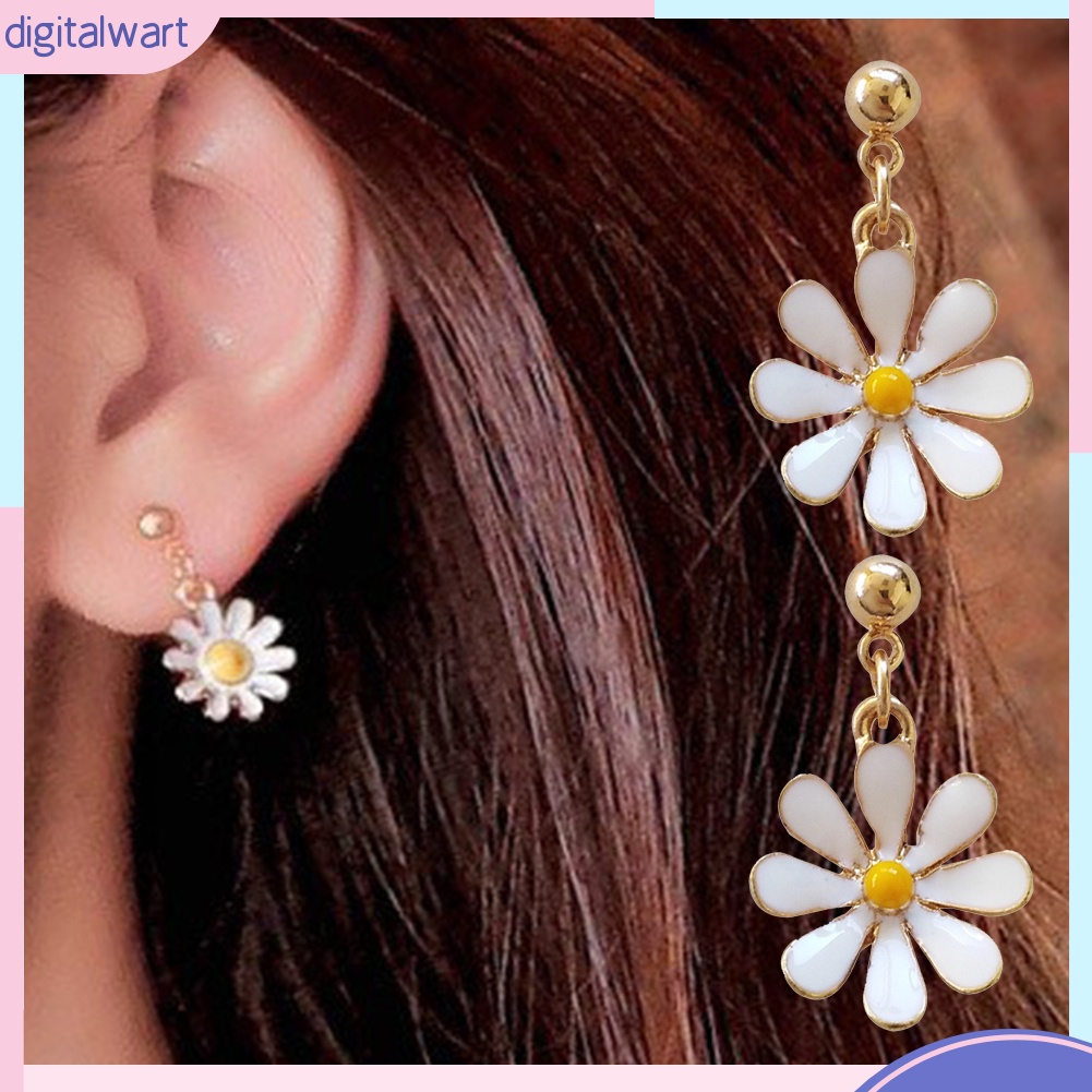 Đôi Bông Tai Dáng Dài Hình Hoa Hướng Dương Xinh Xắn Cho Nữ