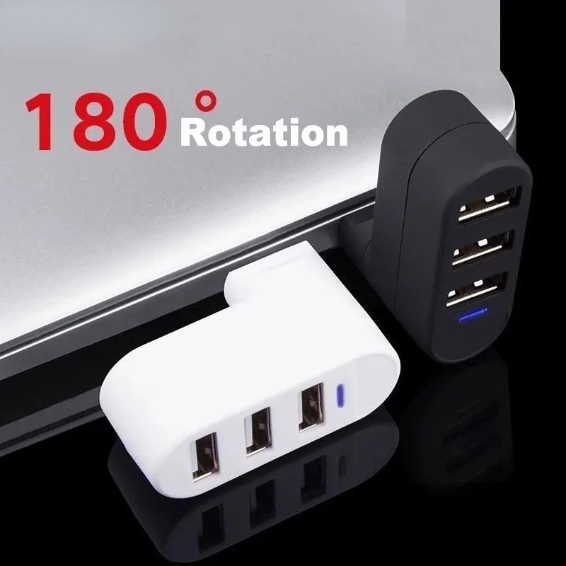 180° Bộ Chia Ba Cổng USB 2.0 5 * 4.3Cm