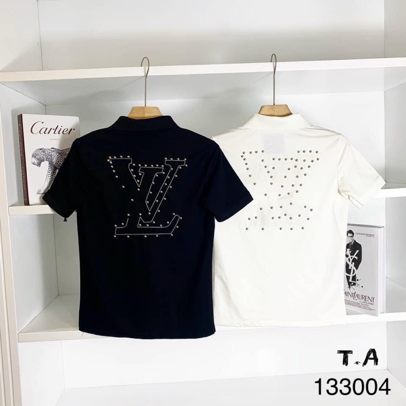 Áo polo thời trang nam họa tiết, Áo cộc tay có cổ phong cách trẻ trung cotton btshop từ 45 đến 75kg