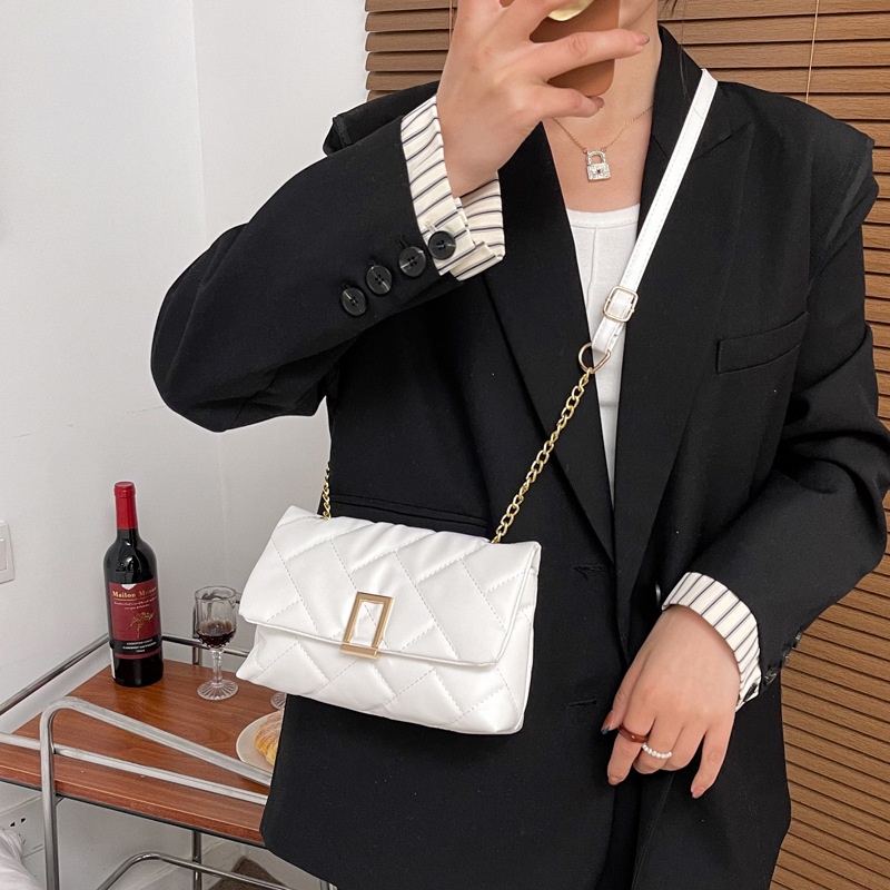 Túi Đeo JASMIN NOIR Chéo Họa Tiết Kẻ Sọc Có Khóa Thời Trang Dành Cho Nữ