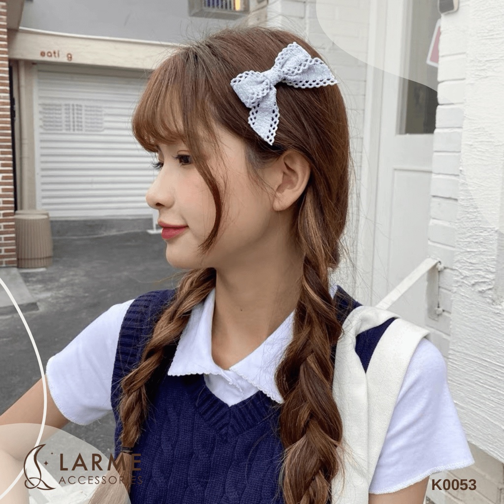Dây cột tóc, dây buộc tóc nữ nơ xinh xắn phong cách Hàn Quốc dễ thương Larme Accessories - K0053