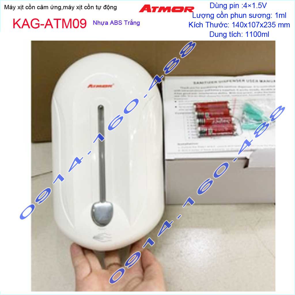 Máy xịt cồn cảm ứng Atmor KAG-ATM09, Máy phun cồn tự động 1.1 lít dùng pin cao cấp