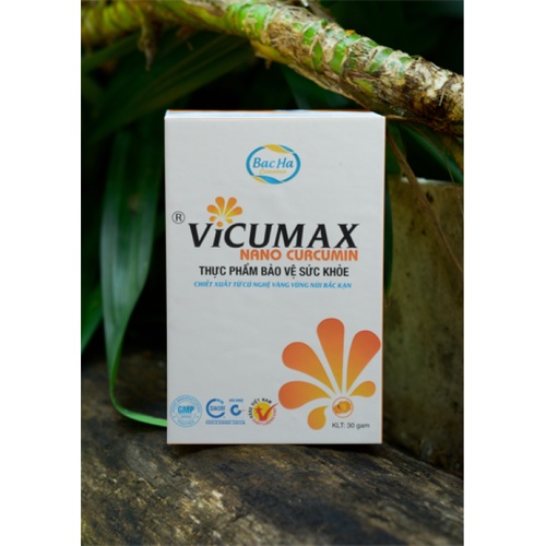 Vicumax Nano Curcumin dạng bột hộp 20gr - Tinh chất nghệ vàng, hỗ trợ dạ dày, đẹp da, tăng cường sức khỏe - VI0HB020