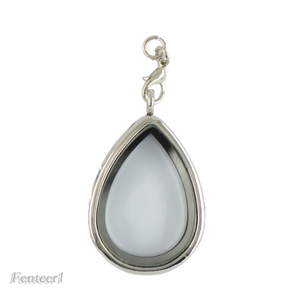 [FENTEER1] 2pcs Living Memory Glass Locket Jewellery Pendant Necklace Floating Charm