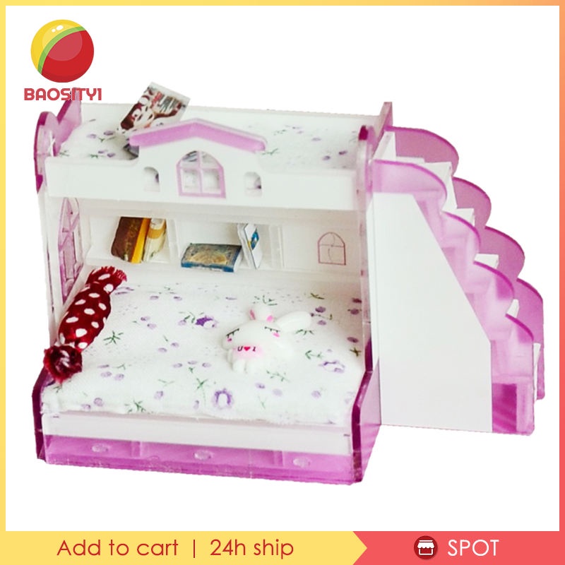 [Baosity1] Bộ Giường Tầng Tầng Tầng Ngủ Cho Búp Bê Tỉ Lệ 1 / 12