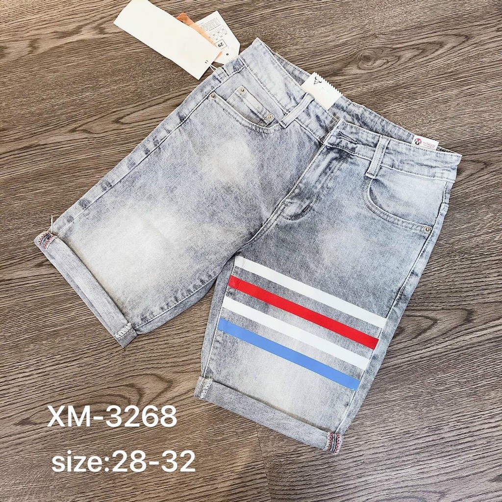 Quần short jean nam cao cấp đen rách thêu logo mẫu mới nhất AHFASHION | BigBuy360 - bigbuy360.vn