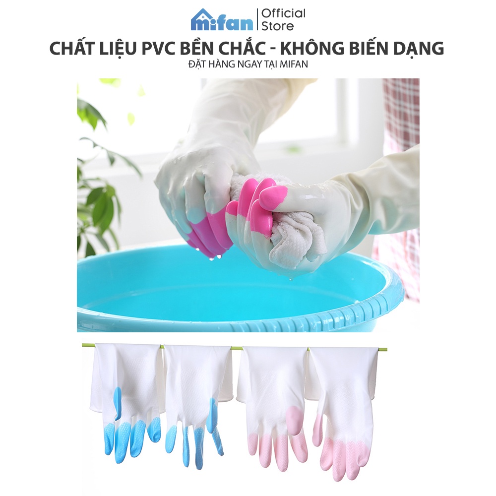 Găng Tay Rửa Chén Bát Pvc Cao Cấp MIFAN Siêu Dai, Bền Đẹp