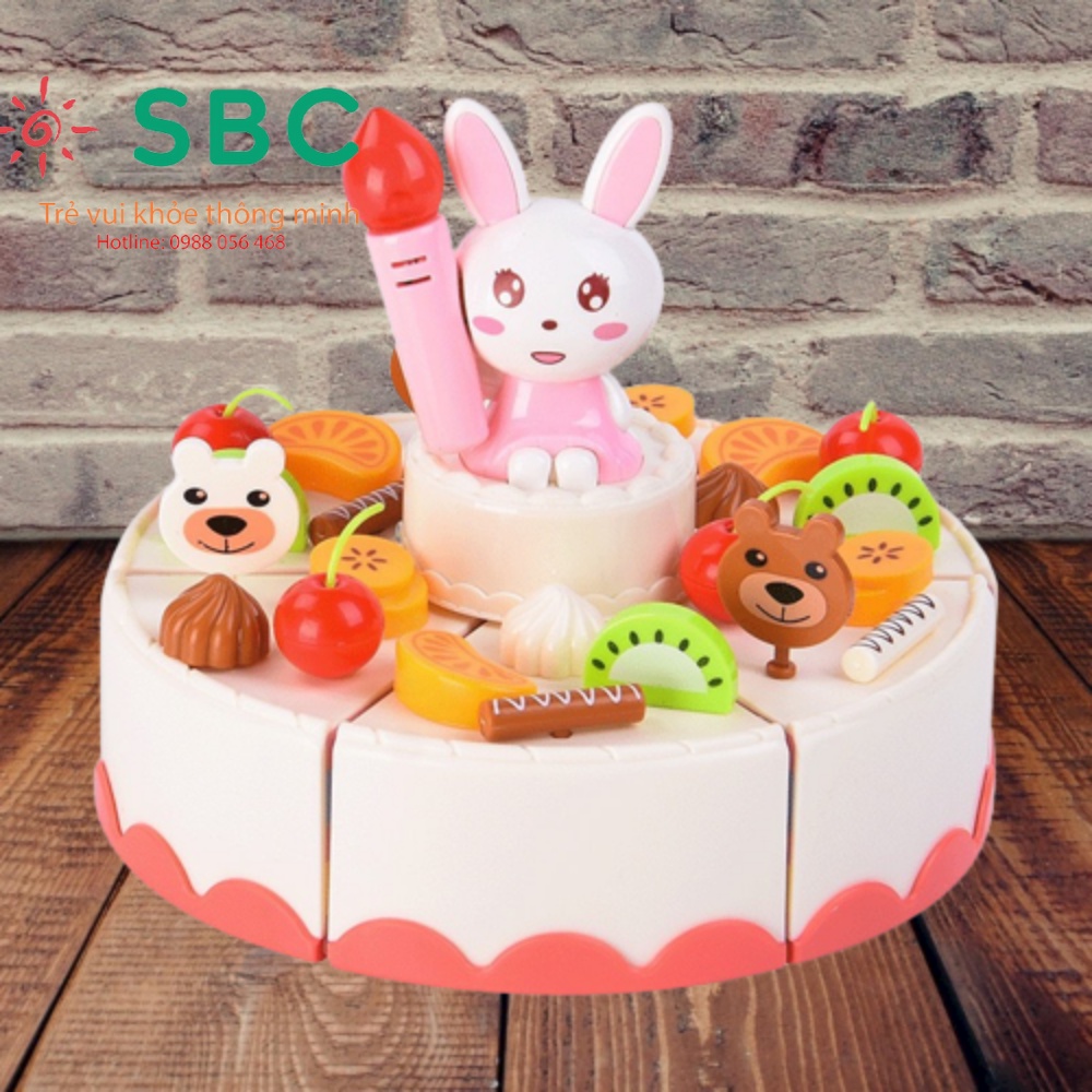 Bộ đồ chơi tiệc trà bánh sinh nhật cho bé 85 chi tiết có đèn và nhạc- Đồ chơi nhựa trẻ em