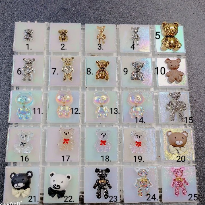Charm gấu trang trí móng tay đủ mẫu gấu giá rẻ