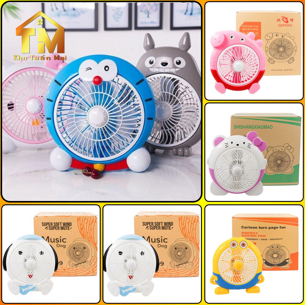 Quạt mini 💎SALE💎 cắm điện để bàn cầm tay hình thú nhân vật hoạt hình dễ thương nhỏ gọn cho bé | BigBuy360 - bigbuy360.vn