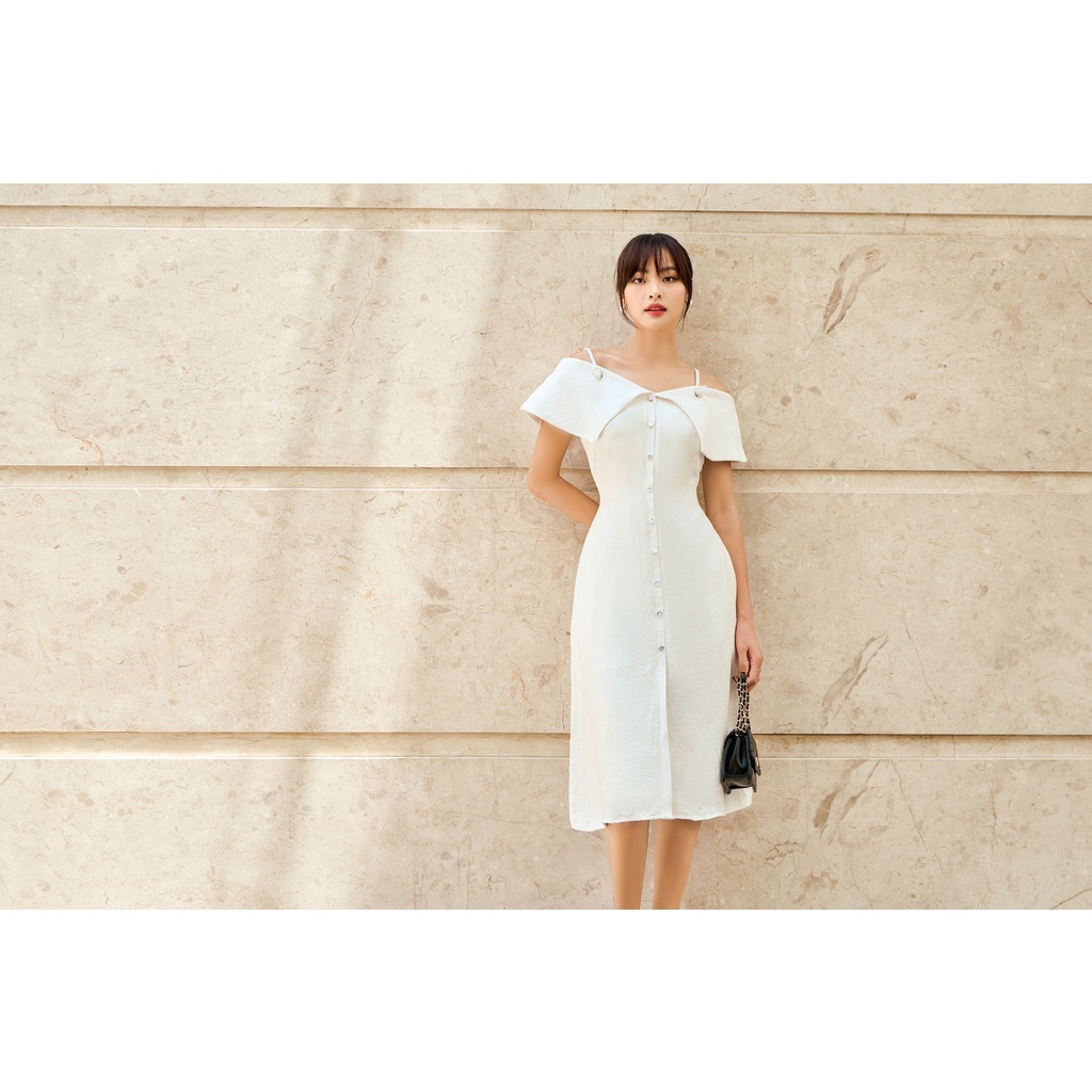 OLV - Đầm Snowy Buttoned Midi Dress