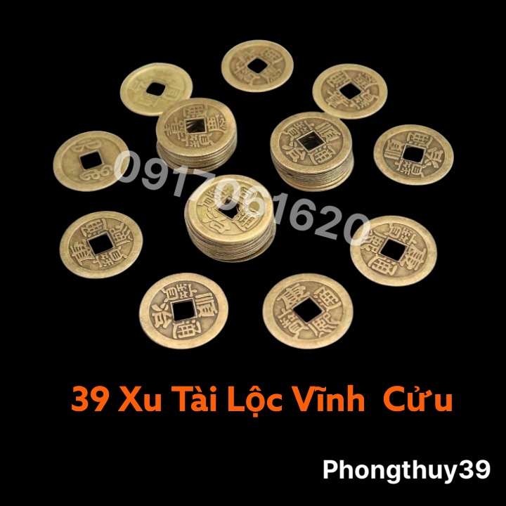 Đồng Xu Ngũ Đế Âm Dương Phong Thủy Chiêu Tài Lộc Tăng Vượng Khí