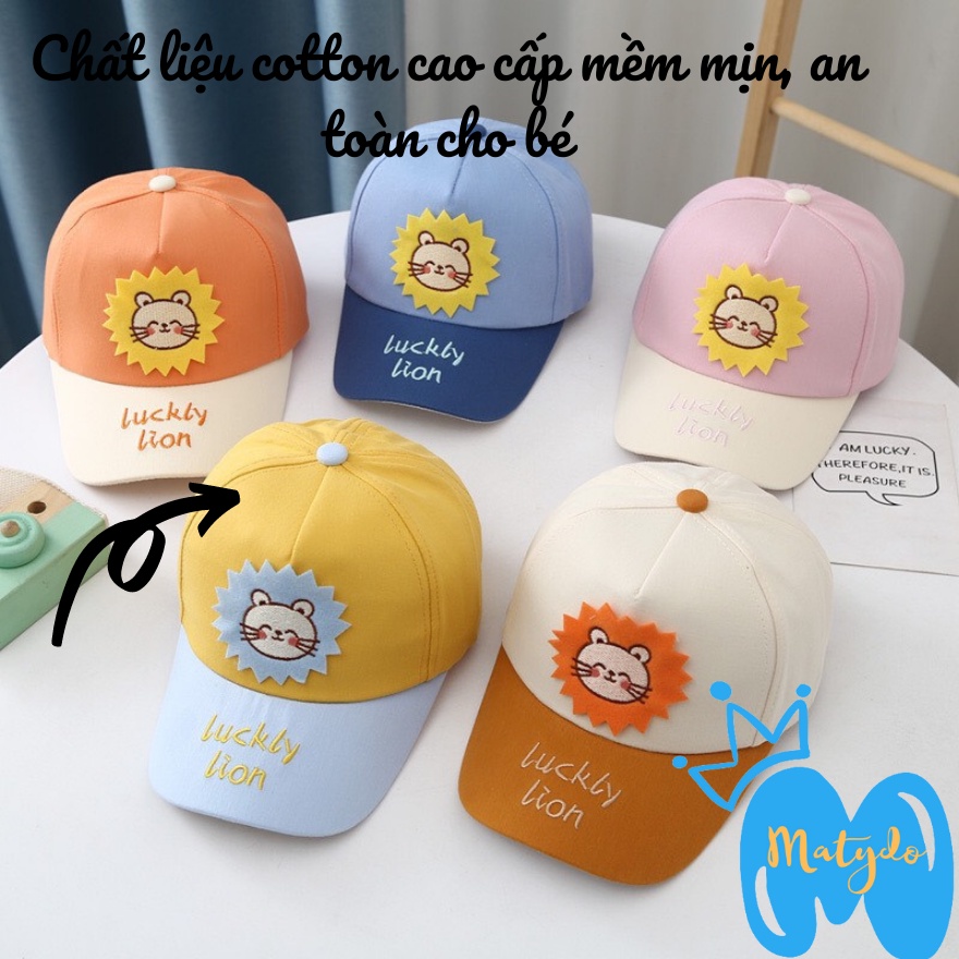 Mũ cho bé gái bé trai mũ nón lưỡi trai sư tử đáng yêu phụ kiện mũ nón từ 3-7 tuổi MU018