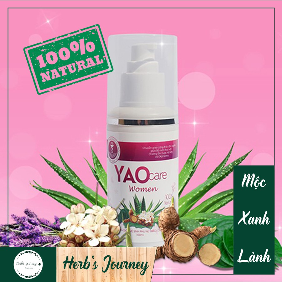 Dung dịch vệ sinh phụ nữ thảo dược Yaocare women - Dược Khoa - 100% thảo mộc - Chống viêm nhiễm, khí hư