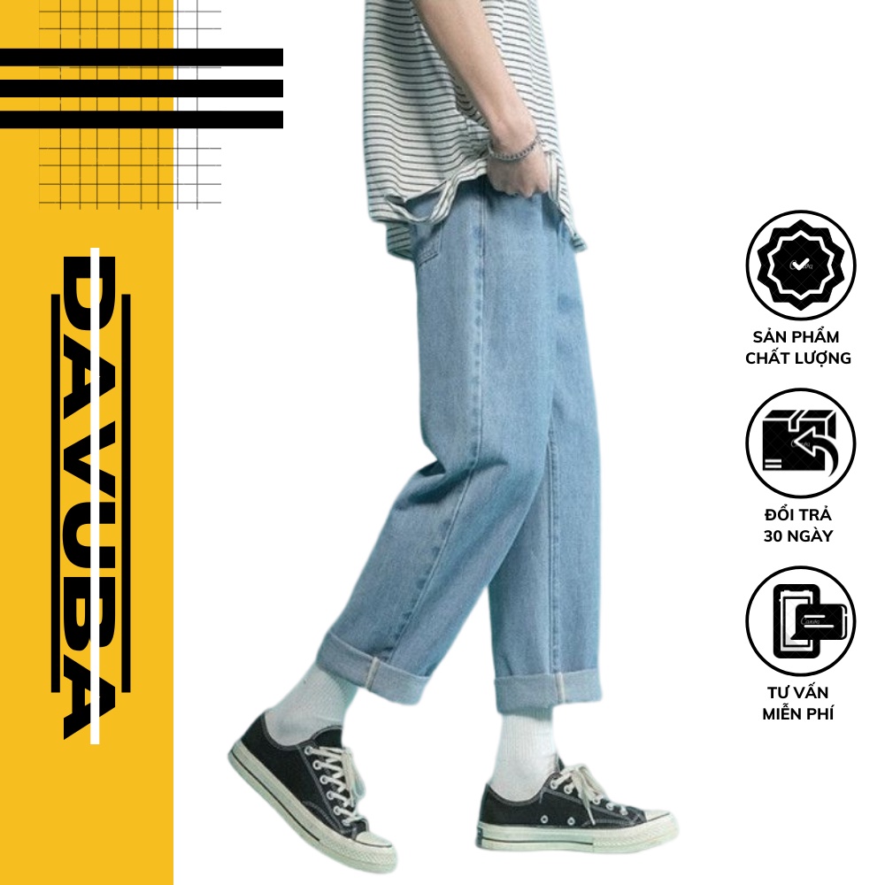 Quần bò nam nữ baggy đẹp ống rộng DAVUBA QD005