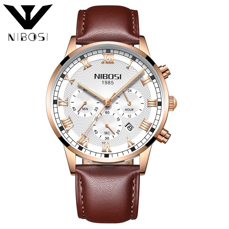 [ xả kho ] ĐỒNG HỒ NAM NIBOSI 2339 DÂY DA CAO CẤP, MẪU MỚI 2018