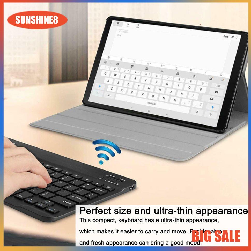 【SUN】Bàn phím không dây Ultra Slim 7 màu LED Backlit Có thể sạc lại Bàn phím 7 inch