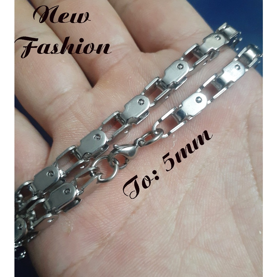 Dây chuyền  nam inox kiểm xích vuông trơn 5mm sáng ,đẹp, không đen - Thể hiện đẳng cấp phái mạnh