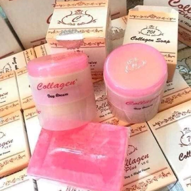 [Sỉ-Rẻ] Combo Xà phòng rửa mặt - Kem ngày và đêm Collagen Plus Vit E 701 - PN [Lẻ-Sỉ]