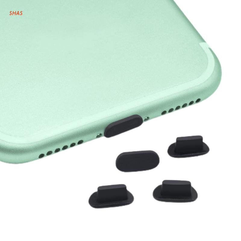 Bộ 10 Nút Bịt Chống Bụi Có Thể Tháo Rời Màu Đen/ Trong Suốt Cho 12/12 Mini/12 Pro Max/11/11 Pro /X/XS/ XR