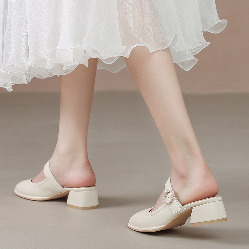 Giày Xăng Đan Cao Gót Thiết Kế Đơn Giản Thời Trang Trẻ Trung